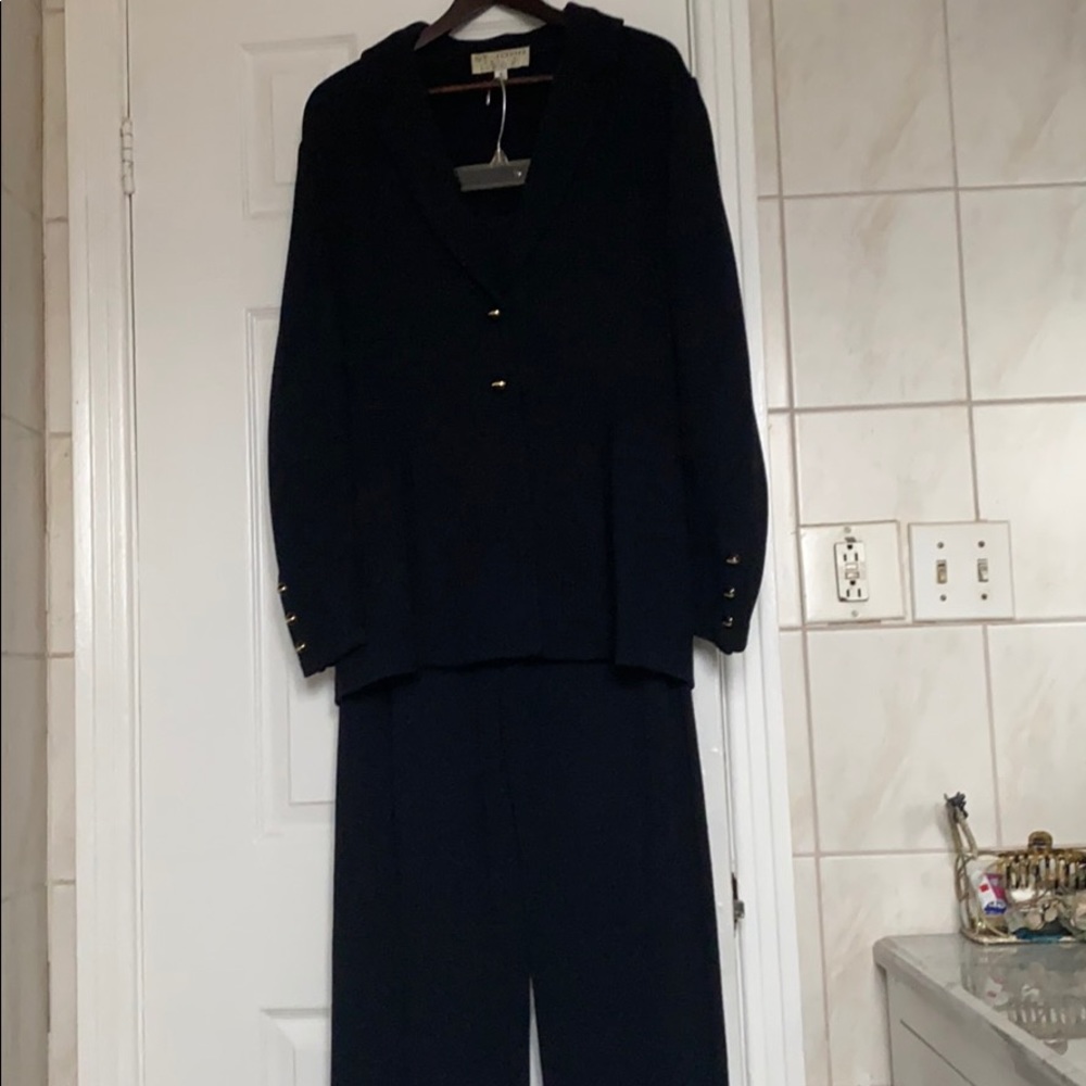 A classic St John black suit